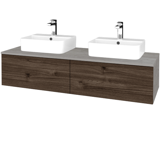 Umyvadlová skříňka MODULE SZZ12 140 umyvadlo Joy 3 - D01 Beton - D25 Teak - Ne