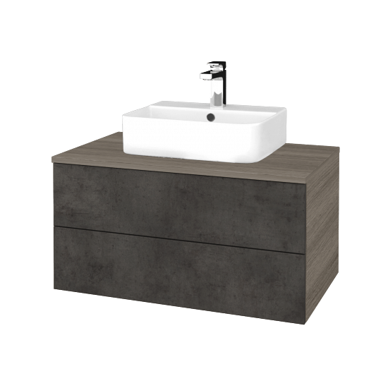 Umyvadlová skříňka MODULE SZZ2 80 umyvadlo Joy 3 - D03 Cafe - D16 Beton tmavý - Ne