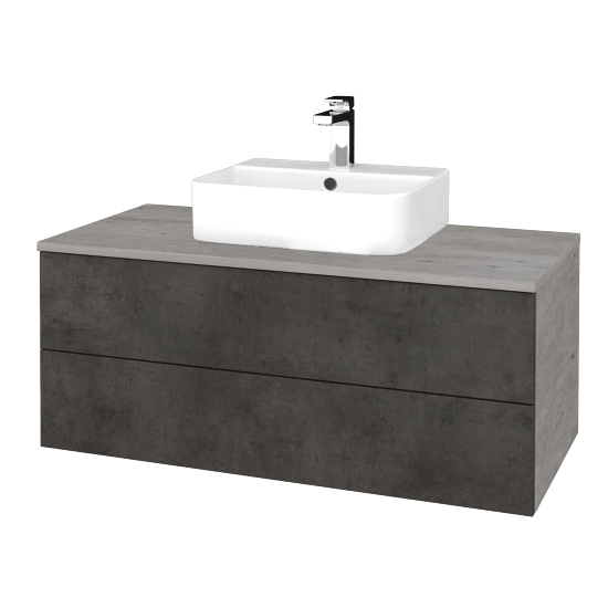 Umyvadlová skříňka MODULE SZZ2 100 umyvadlo Joy 3 - D01 Beton - D16 Beton tmavý - Ne