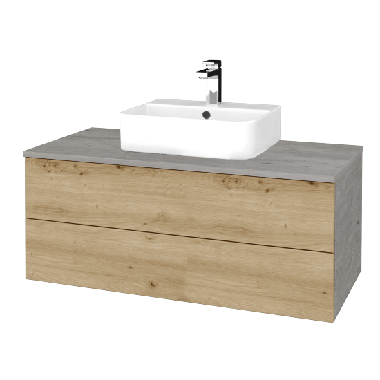 Umyvadlová skříňka MODULE SZZ2 100 umyvadlo Joy 3 - D01 Beton - D22 Karamel - Ne