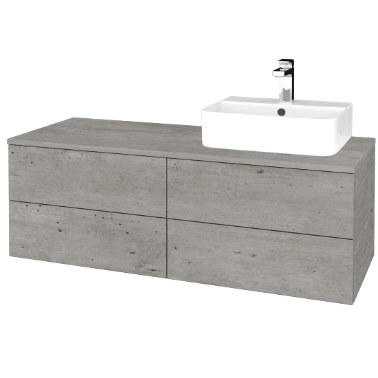Umyvadlová skříňka MODULE SZZ4 120 umyvadlo Joy 3 - D01 Beton - D01 Beton - Levé - Ne