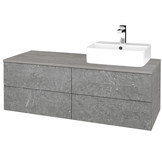 Umyvadlová skříňka MODULE SZZ4 120 umyvadlo Joy 3 - D01 Beton - D20 Galaxy - Levé - Ne