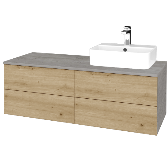 Umyvadlová skříňka MODULE SZZ4 120 umyvadlo Joy 3 - D01 Beton - D22 Karamel - Levé - Ne