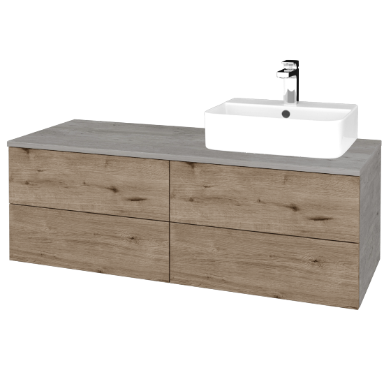 Umyvadlová skříňka MODULE SZZ4 120 umyvadlo Joy 3 - D01 Beton - D23 Herkules - Levé - Ne