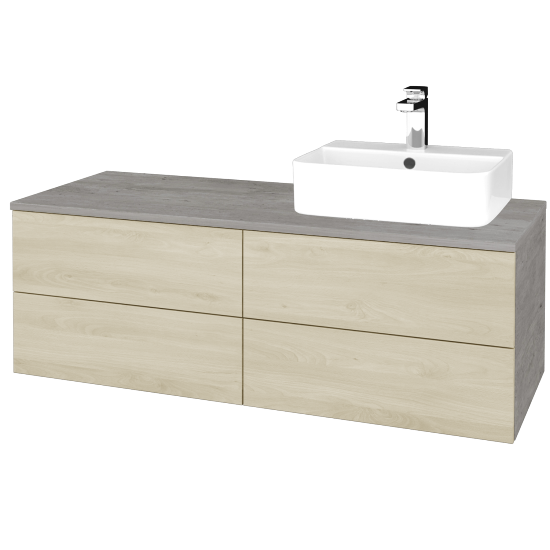 Umyvadlová skříňka MODULE SZZ4 120 umyvadlo Joy 3 - D01 Beton - D24 Ohio - Levé - Ne