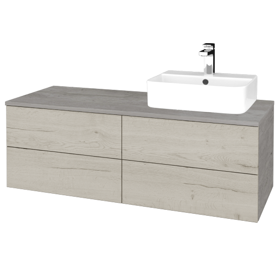 Umyvadlová skříňka MODULE SZZ4 120 umyvadlo Joy 3 - D01 Beton - D28 Alberta - Levé - Ne