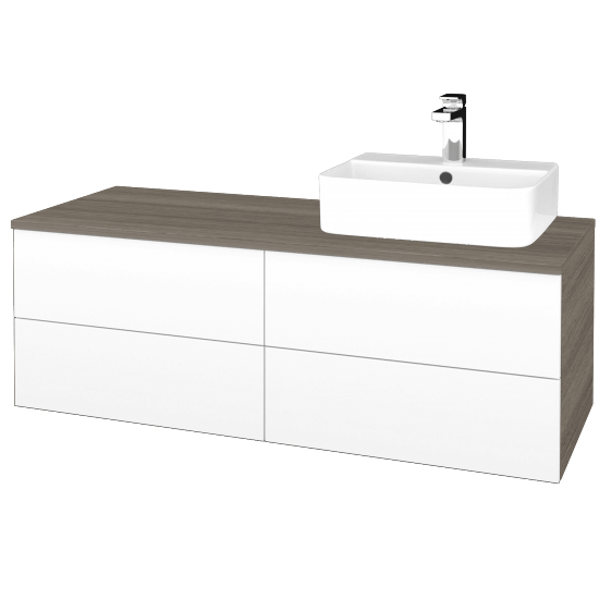 Umyvadlová skříňka MODULE SZZ4 120 umyvadlo Joy 3 - D03 Cafe - L01 Bílá vysoký lesk - Levé - Ne