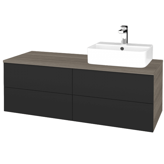 Umyvadlová skříňka MODULE SZZ4 120 umyvadlo Joy 3 - D03 Cafe - N03 Graphite - Levé - Ne