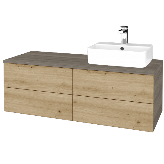 Umyvadlová skříňka MODULE SZZ4 120 umyvadlo Joy 3 - D03 Cafe - D22 Karamel - Levé - Ne