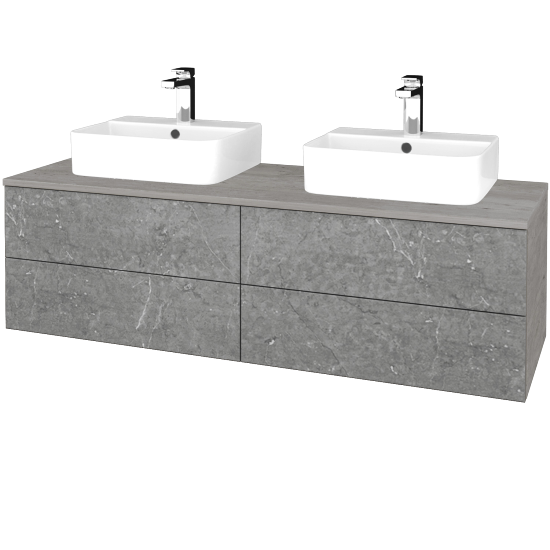 Umyvadlová skříňka MODULE SZZ4 140 umyvadlo Joy 3 - D01 Beton - D20 Galaxy - Ne