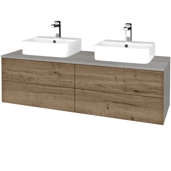 Umyvadlová skříňka MODULE SZZ4 140 umyvadlo Joy 3 - D01 Beton - D21 Tobacco - Ne