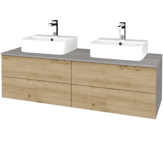 Umyvadlová skříňka MODULE SZZ4 140 umyvadlo Joy 3 - D01 Beton - D22 Karamel - Ne