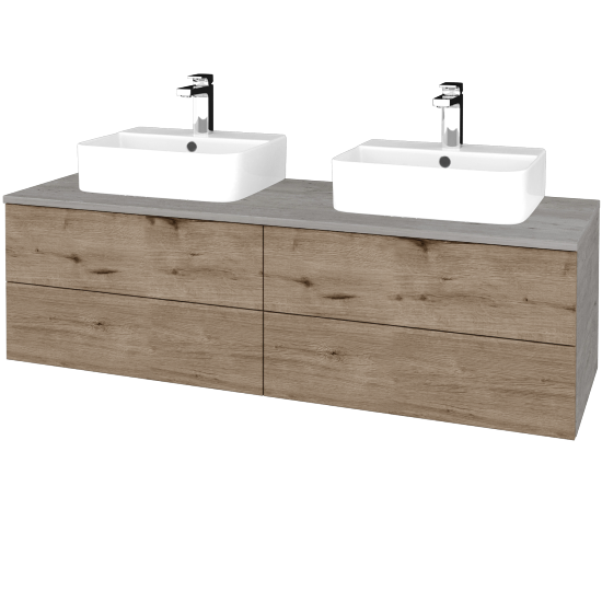 Umyvadlová skříňka MODULE SZZ4 140 umyvadlo Joy 3 - D01 Beton - D23 Herkules - Ne