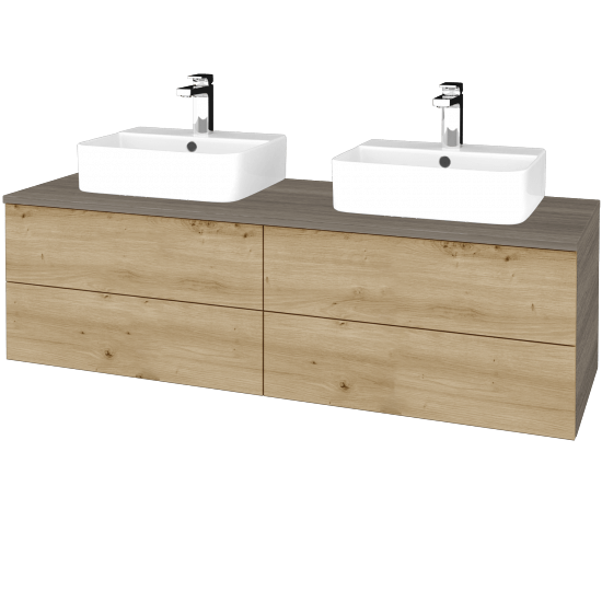 Umyvadlová skříňka MODULE SZZ4 140 umyvadlo Joy 3 - D03 Cafe - D22 Karamel - Ne