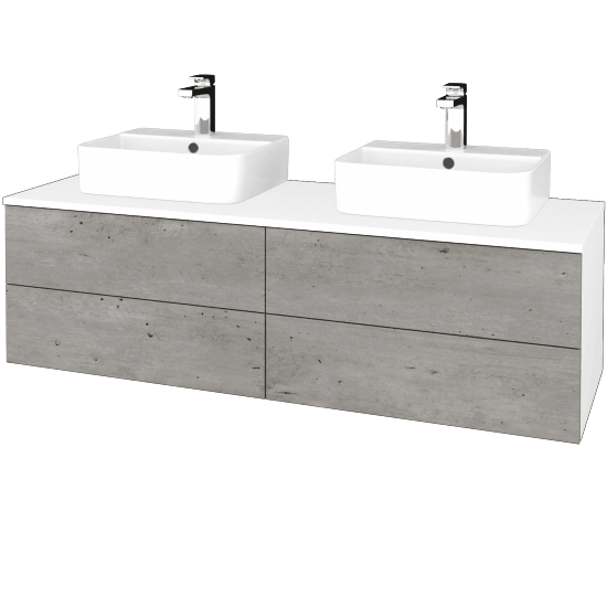 Umyvadlová skříňka MODULE SZZ4 140 umyvadlo Joy 3 - N01 Bílá lesk - D01 Beton - Ne