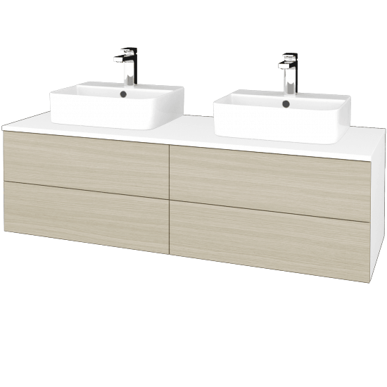 Umyvadlová skříňka MODULE SZZ4 140 umyvadlo Joy 3 - N01 Bílá lesk - D04 Dub - Ne