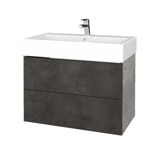 Waschtischunterschrank FLAT SZZ2 80 (für Waschtisch Duravit Vero)  - D01 Beton - D16 Dark Beton