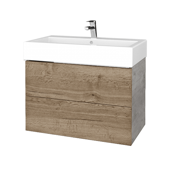 Umyvadlová skříňka VARIANTE SZZ2 80 pro umyvadlo Duravit Vero - D01 Beton - D21 Tobacco