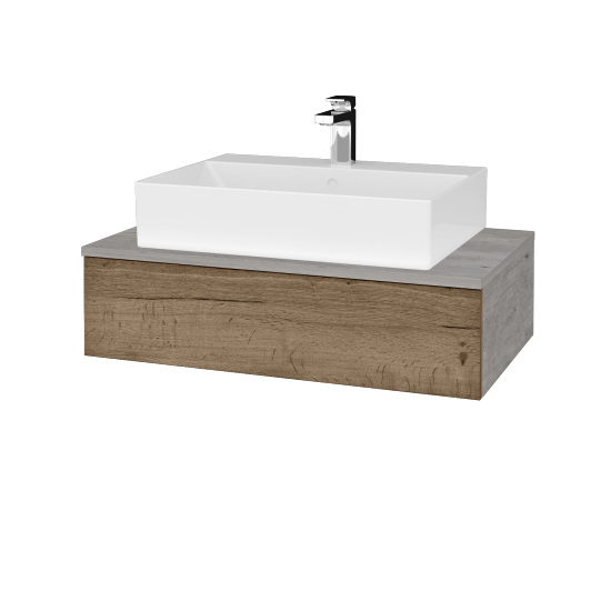 Umyvadlová skříňka MODULE SZZ 80 umyvadlo Kube - D01 Beton - D21 Tobacco - Ne