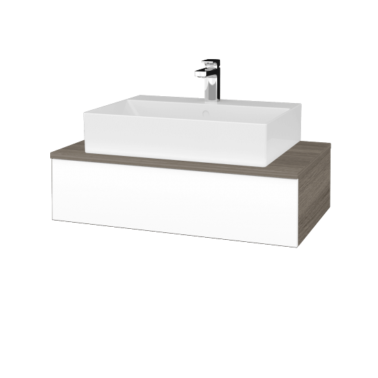 Umyvadlová skříňka MODULE SZZ 80 umyvadlo Kube - D03 Cafe - M01 Bílá mat - Ne