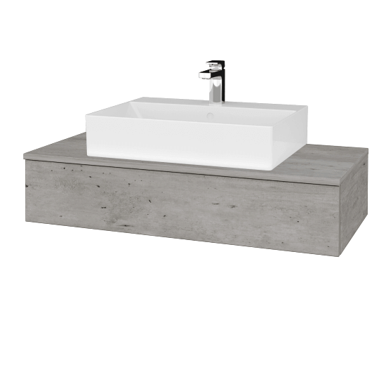 Koupelnová skříňka MODULE SZZ 100 umyvadlo Kube - D01 Beton - D01 Beton