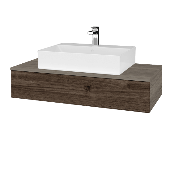 Koupelnová skříňka MODULE SZZ 100 umyvadlo Kube - D03 Cafe - D25 Teak - Ne