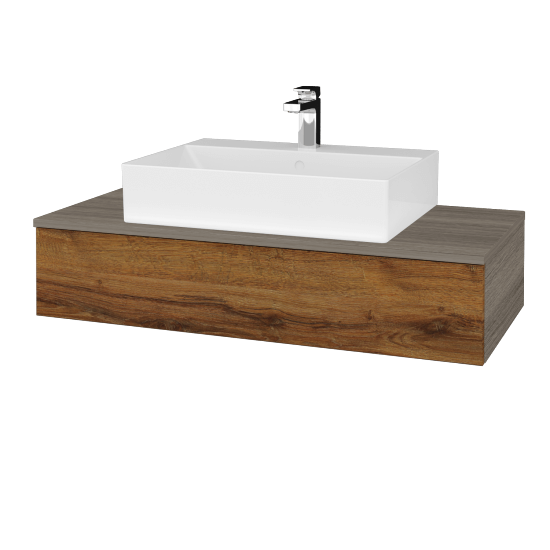 Koupelnová skříňka MODULE SZZ 100 umyvadlo Kube - D03 Cafe - D27 Cognac - Ne