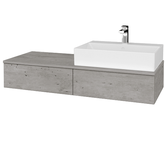 Umyvadlová skříňka MODULE SZZ2 120 umyvadlo Kube - D01 Beton - D01 Beton - Levé
