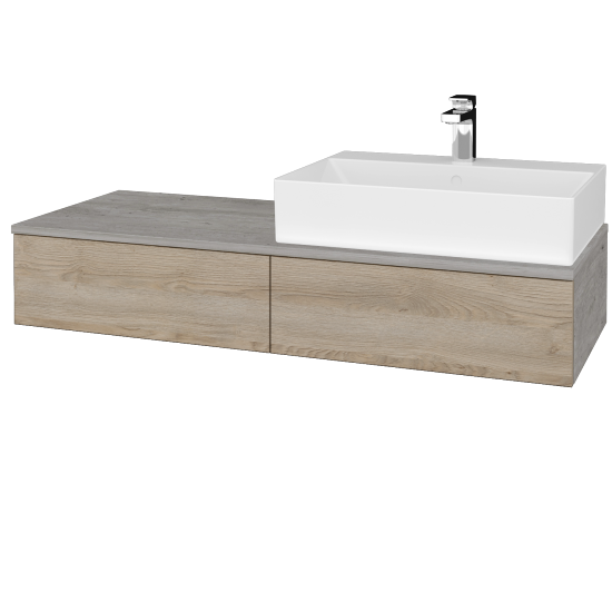 Umyvadlová skříňka MODULE SZZ2 120 umyvadlo Kube - D01 Beton - D17 Colorado - Levé - Ne