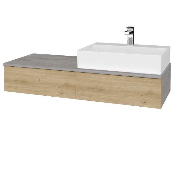 Umyvadlová skříňka MODULE SZZ2 120 umyvadlo Kube - D01 Beton - D22 Karamel - Levé - Ne