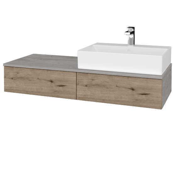 Umyvadlová skříňka MODULE SZZ2 120 umyvadlo Kube - D01 Beton - D23 Herkules - Levé - Ne