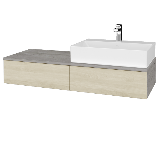 Umyvadlová skříňka MODULE SZZ2 120 umyvadlo Kube - D01 Beton - D24 Ohio - Levé - Ne