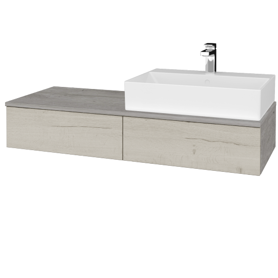 Umyvadlová skříňka MODULE SZZ2 120 umyvadlo Kube - D01 Beton - D28 Alberta - Levé - Ne