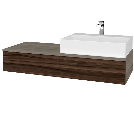 Umyvadlová skříňka MODULE SZZ2 120 umyvadlo Kube - D03 Cafe - D06 Ořech - Levé - Ne
