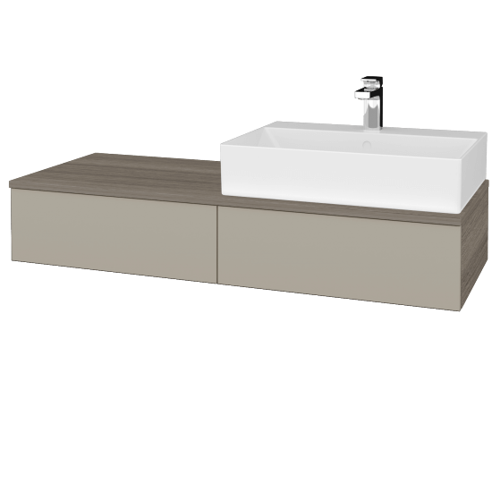Umyvadlová skříňka MODULE SZZ2 120 umyvadlo Kube - D03 Cafe - M05 Béžová mat - Levé - Ne