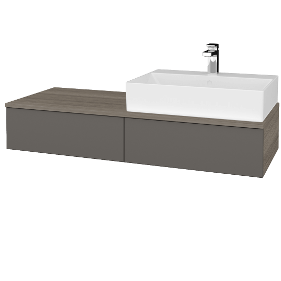 Umyvadlová skříňka MODULE SZZ2 120 umyvadlo Kube - D03 Cafe - N06 Lava - Levé - Ne