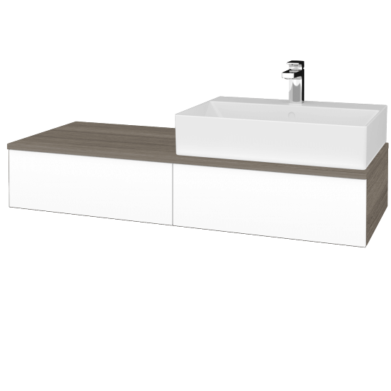 Umyvadlová skříňka MODULE SZZ2 120 umyvadlo Kube - D03 Cafe - M01 Bílá mat - Levé - Ne