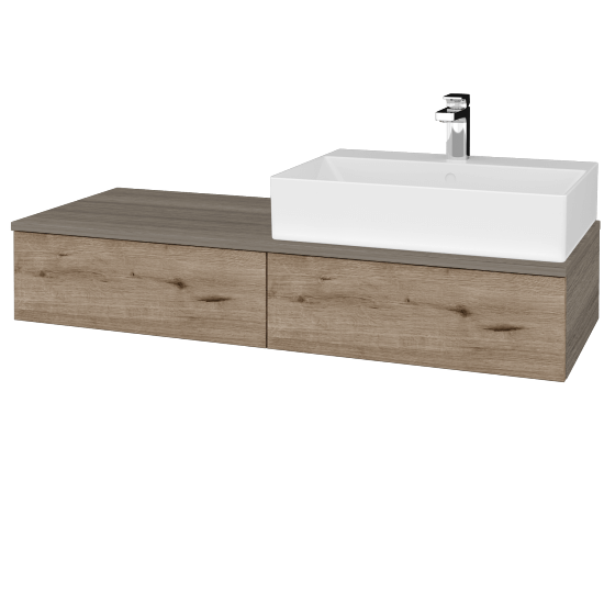 Umyvadlová skříňka MODULE SZZ2 120 umyvadlo Kube - D03 Cafe - D23 Herkules - Levé - Ne