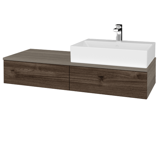 Umyvadlová skříňka MODULE SZZ2 120 umyvadlo Kube - D03 Cafe - D25 Teak - Levé - Ne