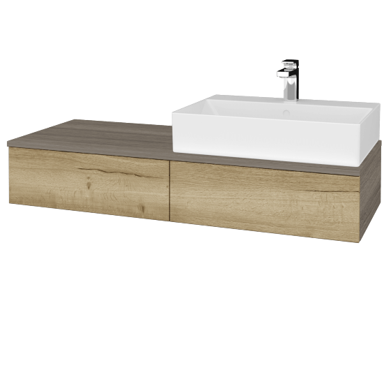 Umyvadlová skříňka MODULE SZZ2 120 umyvadlo Kube - D03 Cafe - D26 Ontario - Levé - Ne