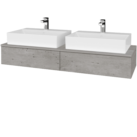 Umyvadlová skříňka MODULE SZZ2 140 umyvadlo Kube - D01 Beton - D01 Beton