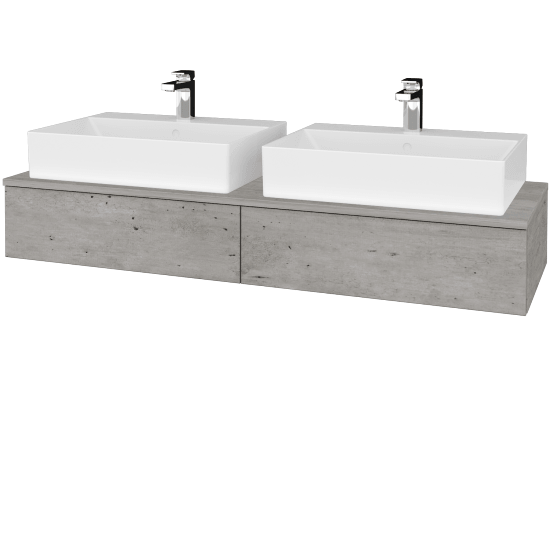 Umyvadlová skříňka MODULE SZZ2 140 umyvadlo Kube - D01 Beton - D01 Beton - Ne