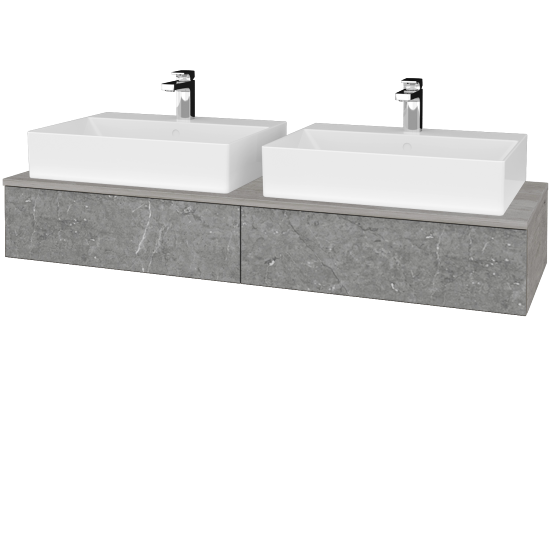Umyvadlová skříňka MODULE SZZ2 140 umyvadlo Kube - D01 Beton - D20 Galaxy - Ne