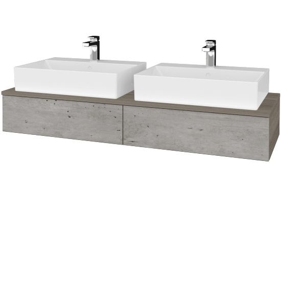 Umyvadlová skříňka MODULE SZZ2 140 umyvadlo Kube - D03 Cafe - D01 Beton - Ne