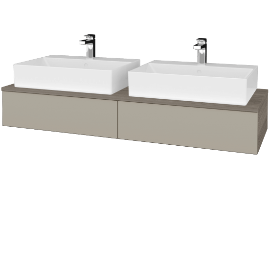 Umyvadlová skříňka MODULE SZZ2 140 umyvadlo Kube - D03 Cafe - L04 Béžová vysoký lesk - Ne
