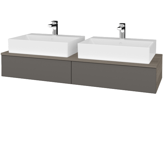 Umyvadlová skříňka MODULE SZZ2 140 umyvadlo Kube - D03 Cafe - N06 Lava - Ne