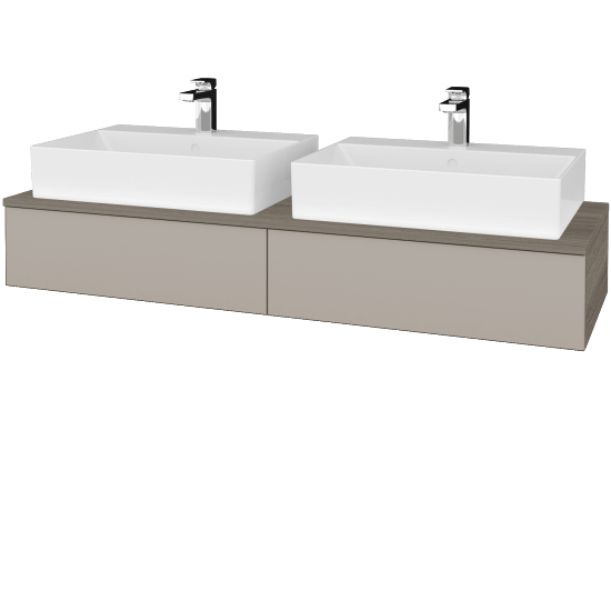Umyvadlová skříňka MODULE SZZ2 140 umyvadlo Kube - D03 Cafe - N07 Stone - Ne