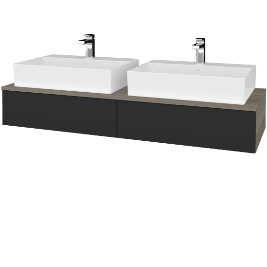 Umyvadlová skříňka MODULE SZZ2 140 umyvadlo Kube - D03 Cafe - N03 Graphite - Ne