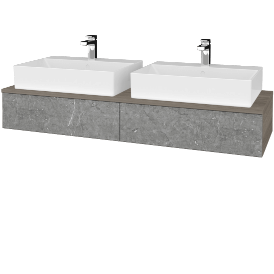 Umyvadlová skříňka MODULE SZZ2 140 umyvadlo Kube - D03 Cafe - D20 Galaxy - Ne