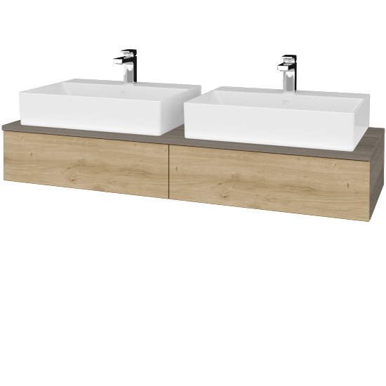 Umyvadlová skříňka MODULE SZZ2 140 umyvadlo Kube - D03 Cafe - D22 Karamel - Ne